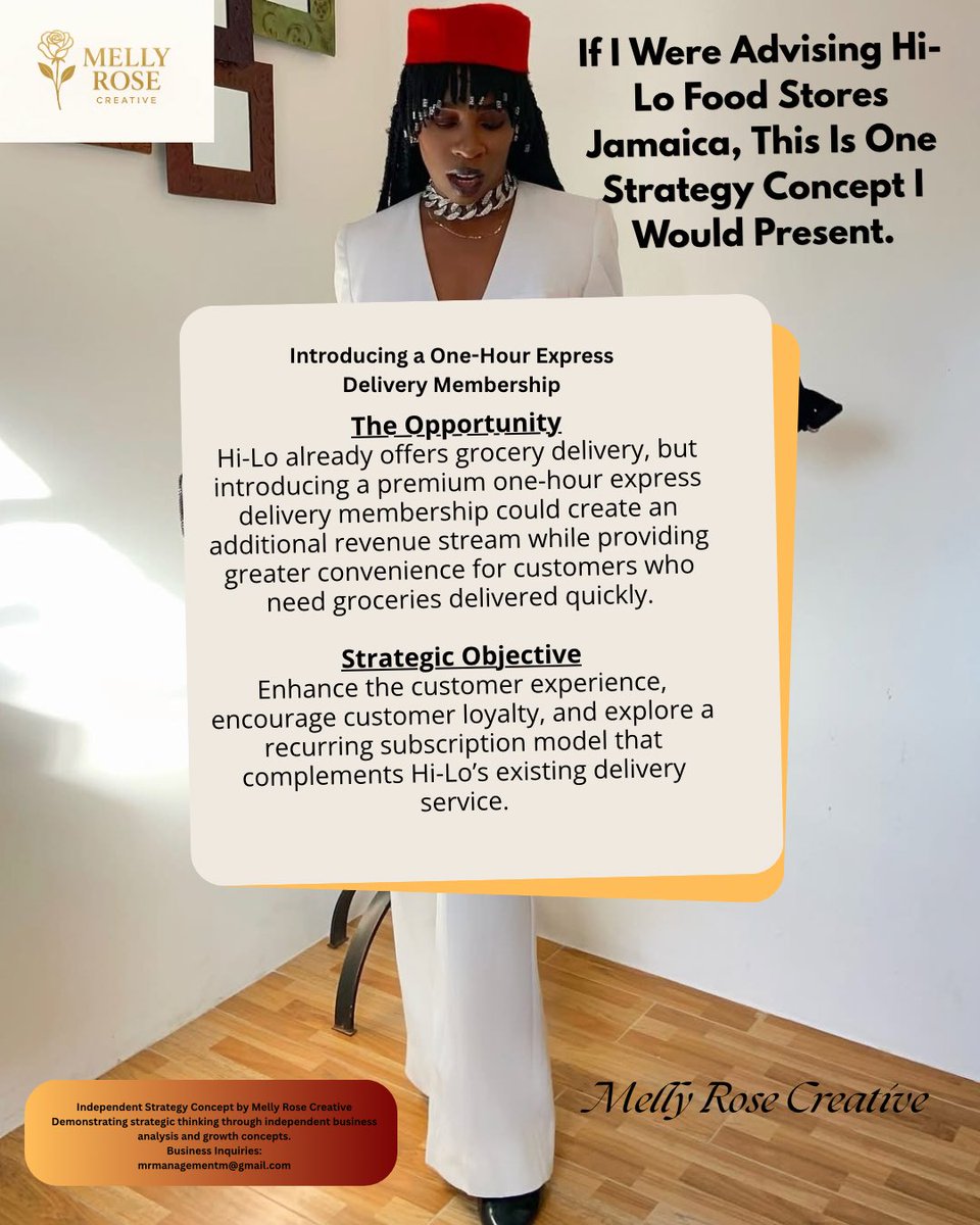 MellyRoseMusic's tweet photo. If I were advising Hi-Lo Food Stores Jamaica, this is one strategy concept I’d present: Introducing a One-Hour Express Delivery Membership. https://t.co/BrkGJucQjm