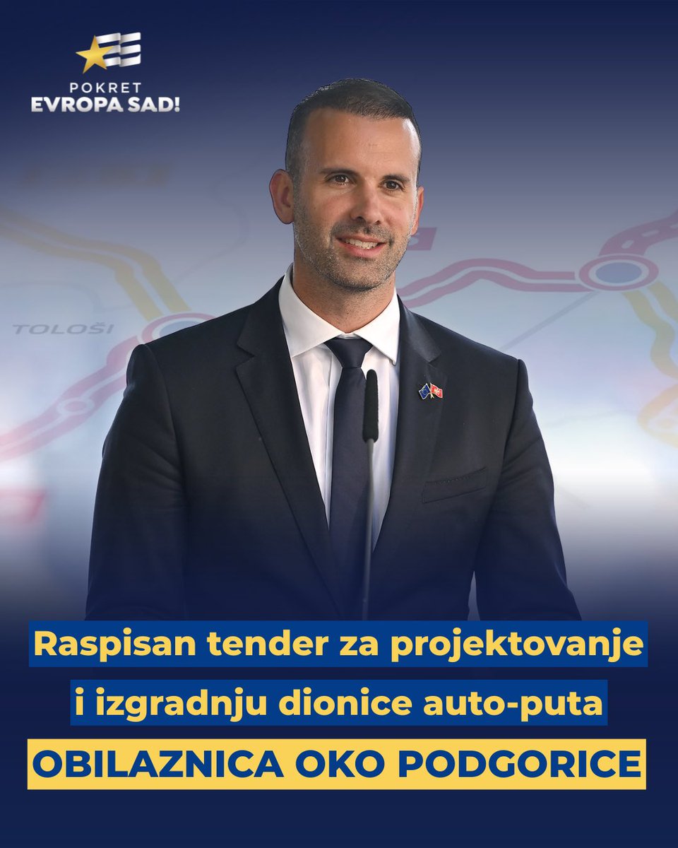 pokretevropasad's tweet photo. 🚀 Raspisan tender za dionicu auto-puta Smokovac–Tološi!

Nova dionica od 10,5 kilometara rastetiće saobraćaj u Glavnom gradu i spojiti Smokovac, Velje brdo i Tološe modernom saobraćajnicom sa novim mostovima i tunelom.

Nastavljamo sa realizacijom ključnih infrastrukturnih projekata za bolju saobraćajnu povezanost i jak ekonomski razvoj Crne Gore!