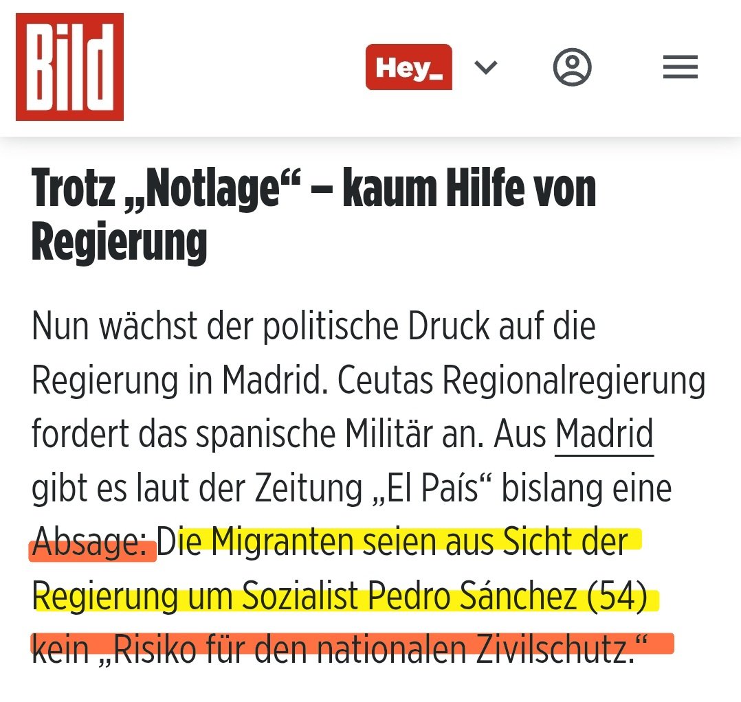 unblogd's tweet photo. WTF: Spanien schickt KEIN Militär nach Ceuta. Die Migranten seien »KEIN Risiko für den nationalen Zivilschutz«. https://t.co/9A2hZtkdhQ