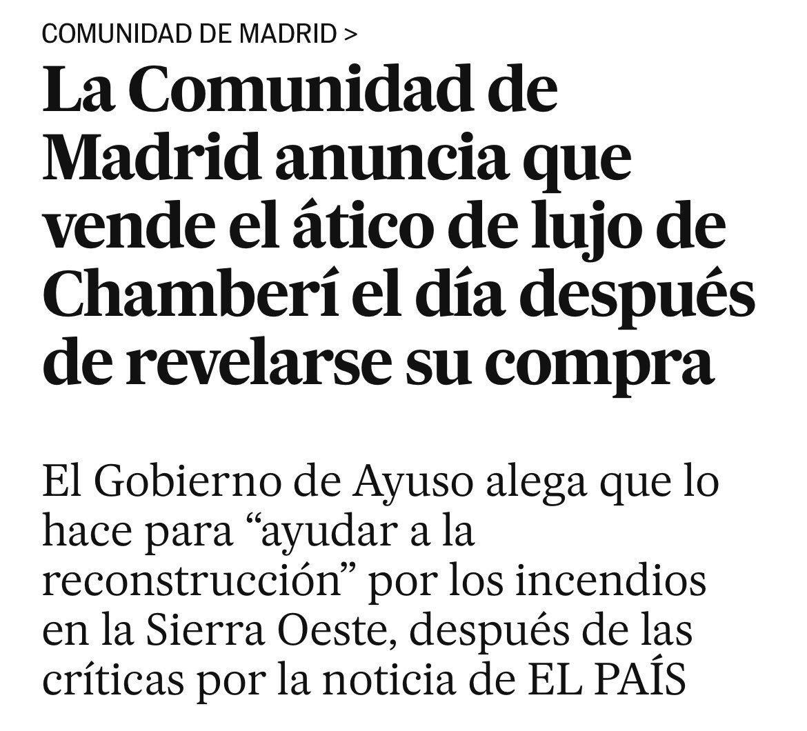 RbSotomayor's tweet photo. La impunidad con la que gestionan lo público en cuatro breves pasos:

1. Se compra en secreto un ático de lujo con dinero público.

2. Cuando la prensa descubre la operación el PP improvisa un argumento.

3. Se les ocurre que será una "oficina temporal" para reuniones.😃

4. Como la cosa es muy burda y no ha colado, anuncian que lo venderán y que donarán el dinero a los afectados por los incendios. 😄

Es una personaje en toda regla.