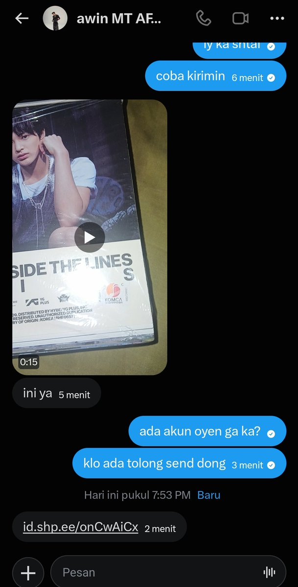 ladiesimuf's tweet photo. ⚠️ SCAMMER ALBUM CORTIS ⚠️

DIA KASIH LINK SHOPEE ORANG daan udah banyaak yg kenaaa... yaan yaap aku chat dlu akun shopee nyà trnyata kaka nya ga juaaal huhu😭😭
nama akunnya ini yaa @awinyonn PLISS REPORT DIA GUYS‼️‼️
ini akun kaka pemilik oyen nya @bemylilolilo💗🫰🏻 https://t.co/Jizdf4uKwm