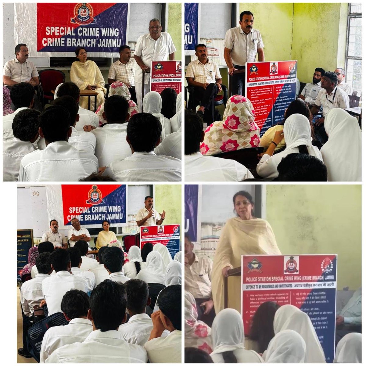 crime28933's tweet photo. *SCW Jammu conducts awareness programme on New Criminal Laws and Nasha Mukti Abhiyan at Government Higher Secondary School, Sunjwan; over 215 students and staff sensitised on legal reforms and drug prevention.* https://t.co/ykDpQO9CnP