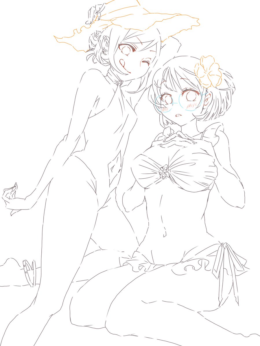 Daimao_Hanjiru's tweet photo. たぶんもうちょっと直すかもだけど
勢いで水着狩杏描いてしまった………… https://t.co/ZFd5VdksGK