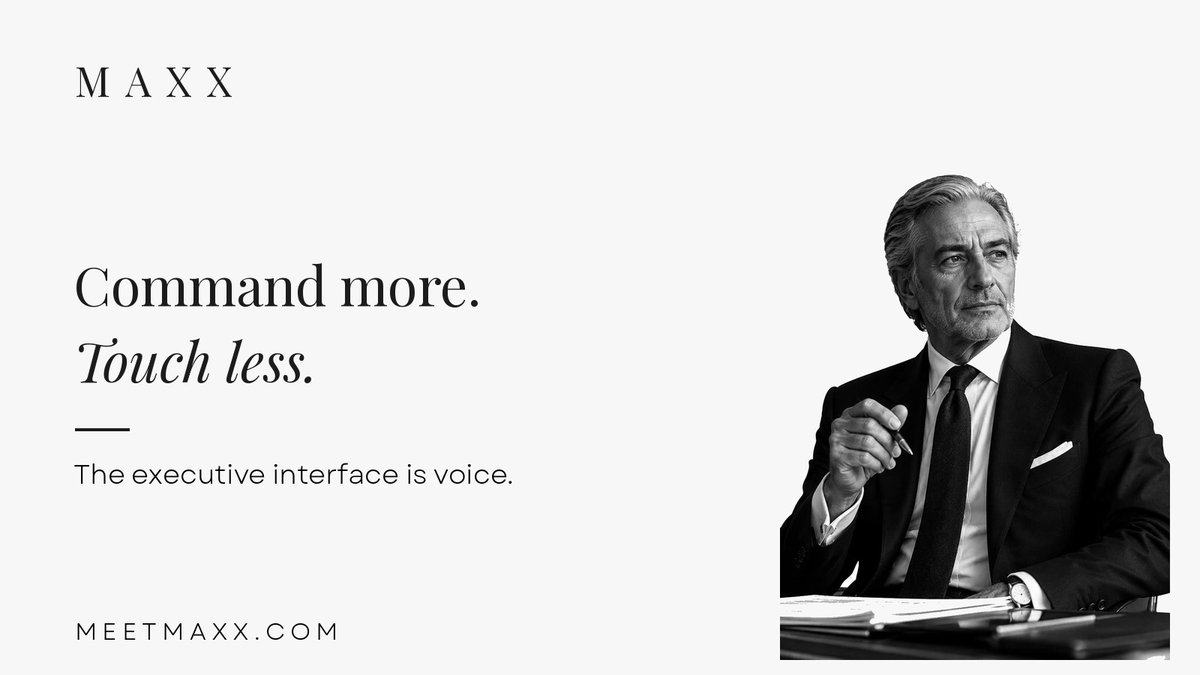 MEETMAXX's tweet photo. The best leaders don't spend their day clicking.

They spend it deciding.

MAXX executes the rest.

https://t.co/fjCU8hhJer

#AI #Leadership #BusinessAI #MAXX https://t.co/OB3S8Iq10O