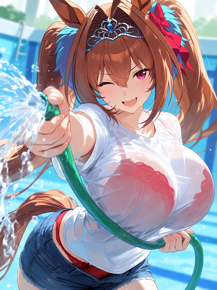 logless5559999's tweet photo. プール掃除ダスカ　まだ気づいてなかったころ
追加LoRA入れ忘れた��で、こっちで https://t.co/OrfZHRC5qq