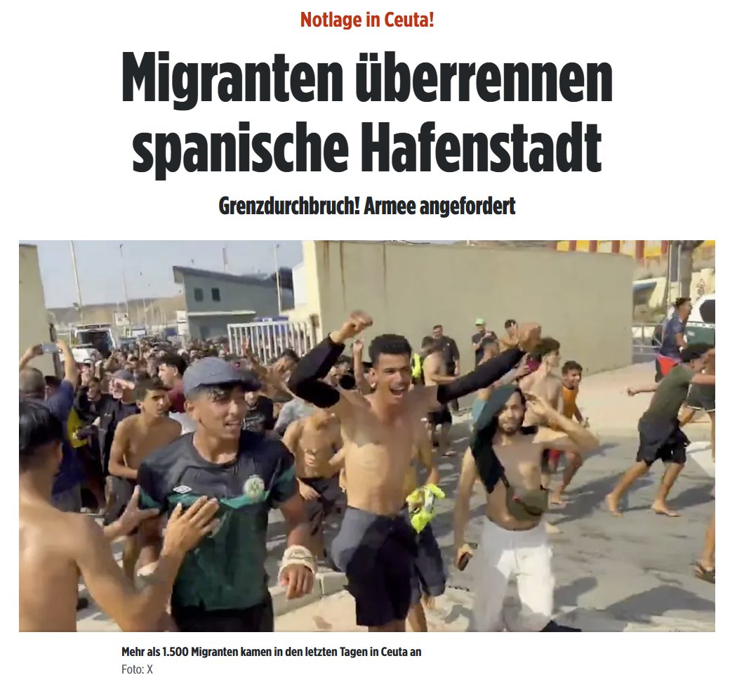 AliCologne's tweet photo. Das sind keine Migranten, das sind Eroberer, die uns den Krieg erklärt haben. #Ceuta #Spanien https://t.co/LuvXsotibO