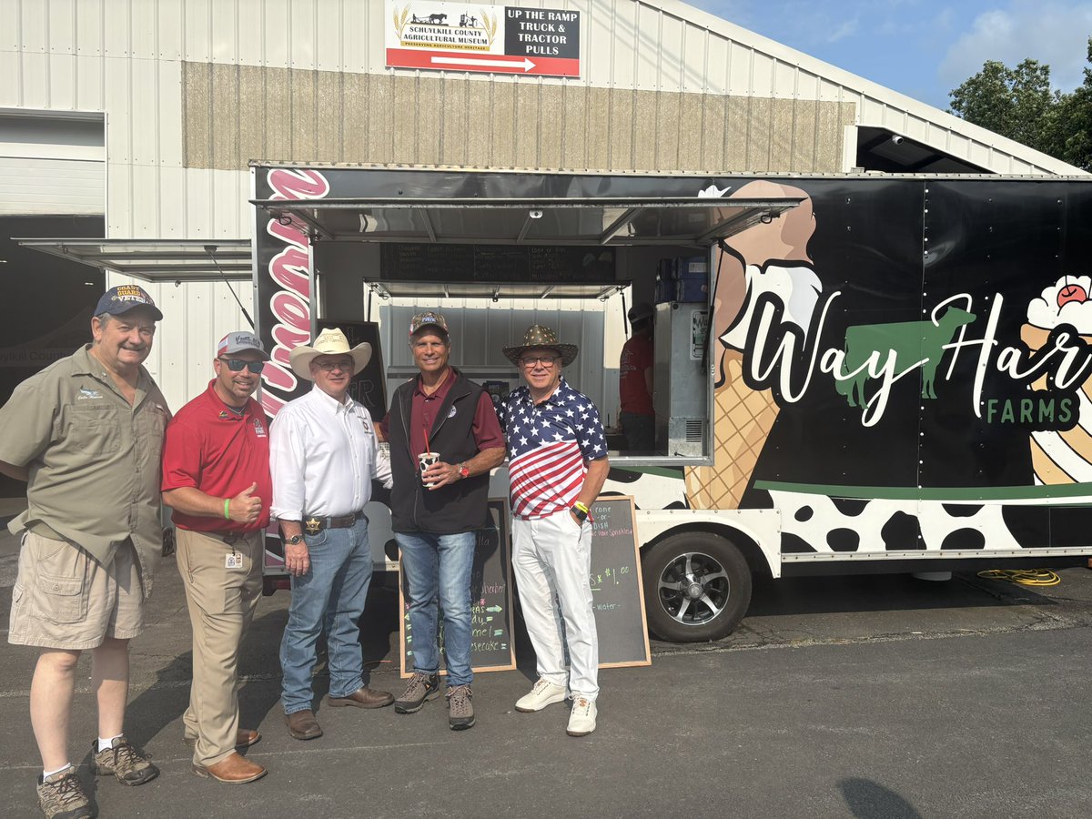 RepMeuser's tweet photo. Last evening, I had a great time at the Schuylkill County Fair, taking part in the annual Celebrity Tractor Pull. It was a pleasure to be joined by Schuylkill County Commissioners Larry Padora and Boots Hetherington, Sheriff Shawn Butler, and Pottsville Mayor Tom Smith.

A sincere thank you to the Schuylkill County Fair Association and especially President Paul Kennedy, for putting together another outstanding fair. Year after year, this event showcases the very best of Schuylkill County’s agricultural community and the hardworking families who make it so special. It’s a tradition we’re proud to celebrate, and I always enjoy being a part of it.