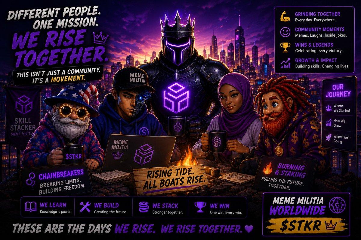 NDwindle27's tweet photo. @TheMrAbundant @skillstkr @MemeMilitiaNFT @stkrnews @stkrgames @bossdonnft @RRMemeMilitia Working together $stkr https://t.co/SdH2Ns2DJD