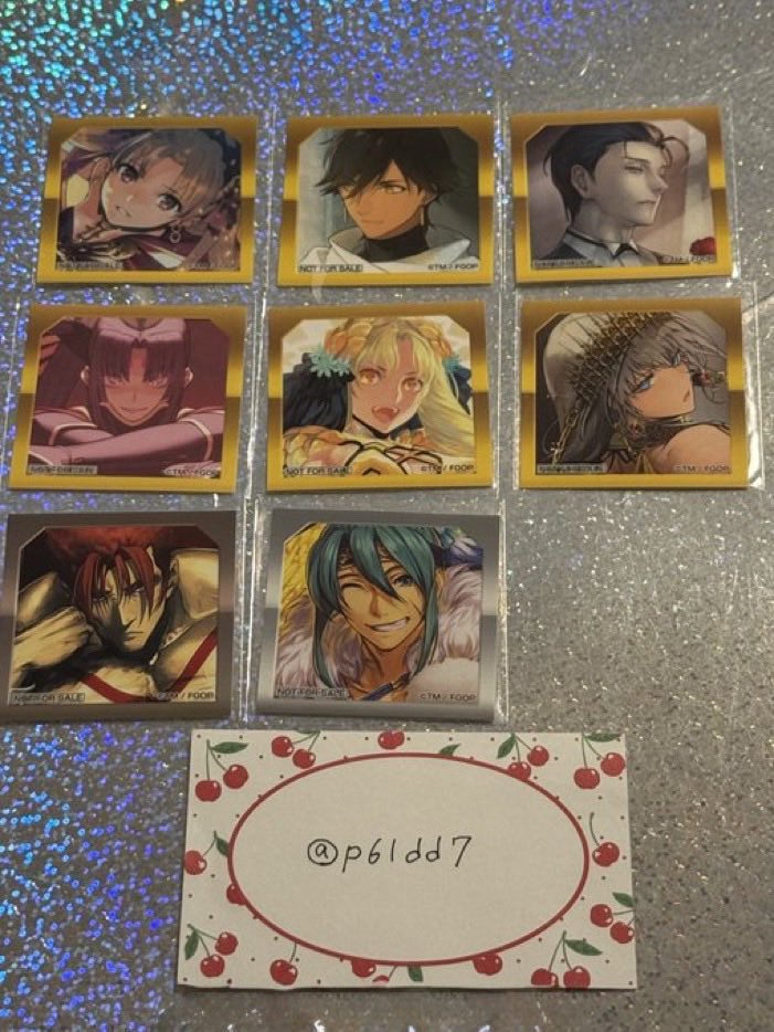 p61dd7's tweet photo. @2 【交換】 Fate FGO 最終再臨展 編成画面風 カード 選択画面風 シール ステッカー OTSS 周年

譲:画像1-2
求:画像3-4

8/2 フェス、8/15 C108、都内手渡し、郵送希望です。
その他条件は画像4をご確認ください。
イベント手渡しのみ点数の制限は無視していただいて問題ございません。 https://t.co/dSpyYAThUA
