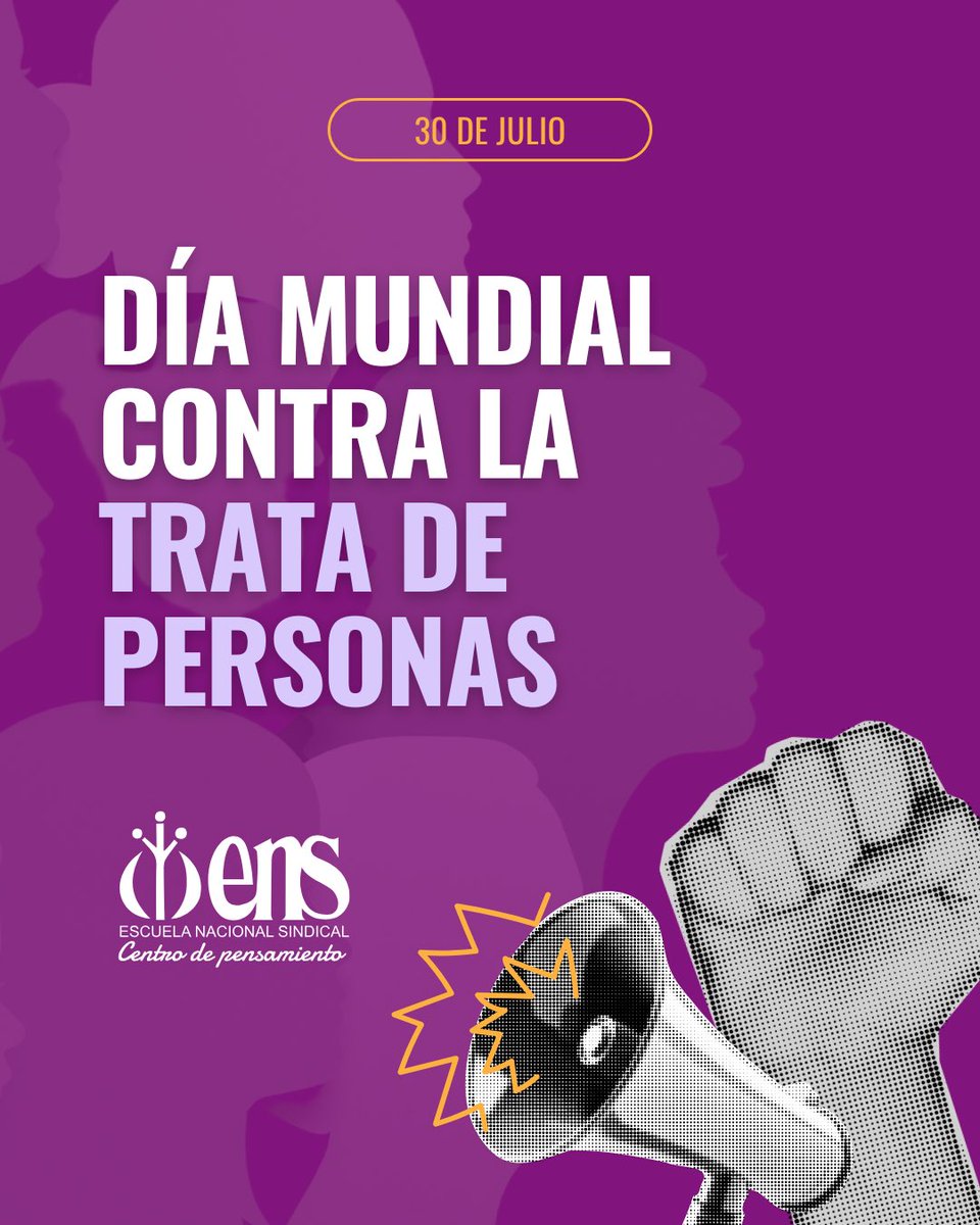 ENSColombia's tweet photo. 🚫💜 En el #30J reafirmamos nuestro compromiso con la defensa de la dignidad, la libertad y los derechos humanos.

🤝 Trabajamos por la prevención de toda forma de explotación, la protección de víctimas y la promoción de condiciones de vida y de trabajo dignas. https://t.co/0D3amAaJSS