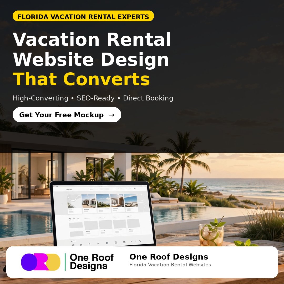 OneRoofDesigns1's tweet photo. Florida Vacation Rental Owners — Is Your Website Actually Booking You More Stays?

Stop paying 15-20% OTA commissions. Own your bookings.
Get Your FREE Design Mockup Today
🌐https://t.co/LzG0XPac8h
#OneRoofDesigns #FloridaBusiness #vrbopremierhost #AirbnbHost #AirbnbOwners #Vrbo https://t.co/5xCwrIi8h2