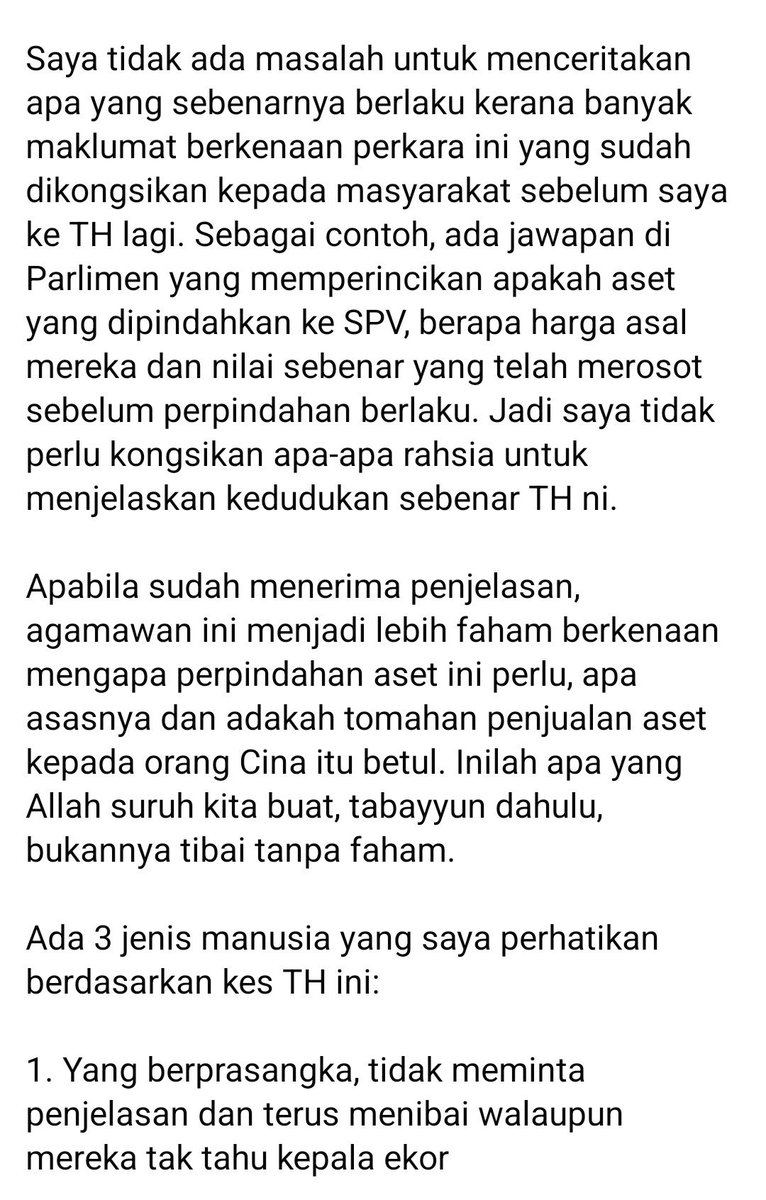 dugongbebal's tweet photo. Baca la  posting ini dengan hati² Dari mantan CEO LTH yg ditamatkan jawatan tanpa sebab  semasa era PNBn

Ini la masanya @hasyudeen 🤲💪 https://t.co/3UHRG4Pebe