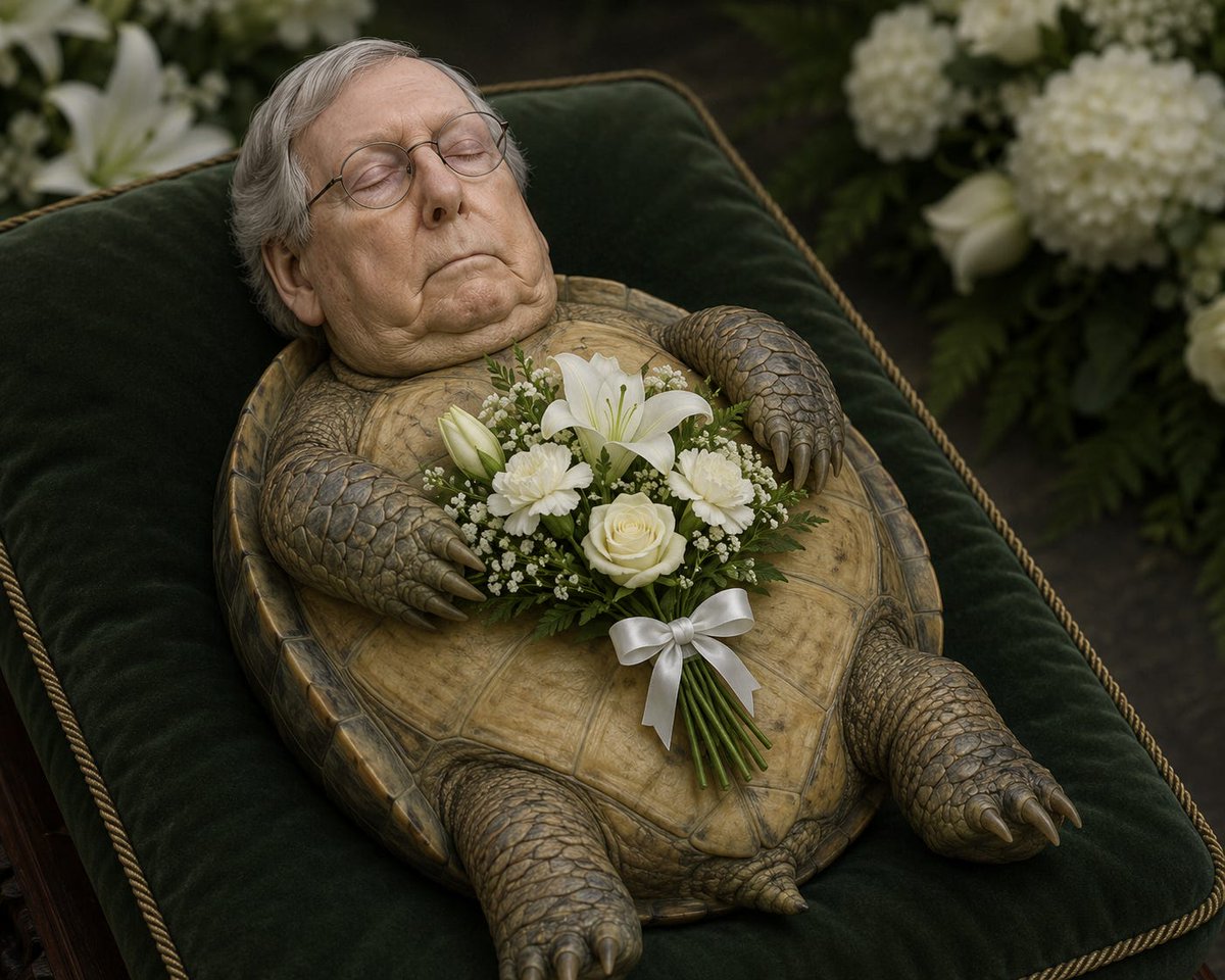 MediaBusters6's tweet photo. #MitchMcConnellIsDead
Day 46 & not one credible Proof of Life image
We will keep on mocking him & a MAGA/GOP 100% complicit in committing Election Fraud & lying (again) to US
The #RigorTortoise returns to the sea
1-
https://t.co/ODElKCLxzG
2-
https://t.co/rewyo6LHSG https://t.co/hcsYCJwtNG