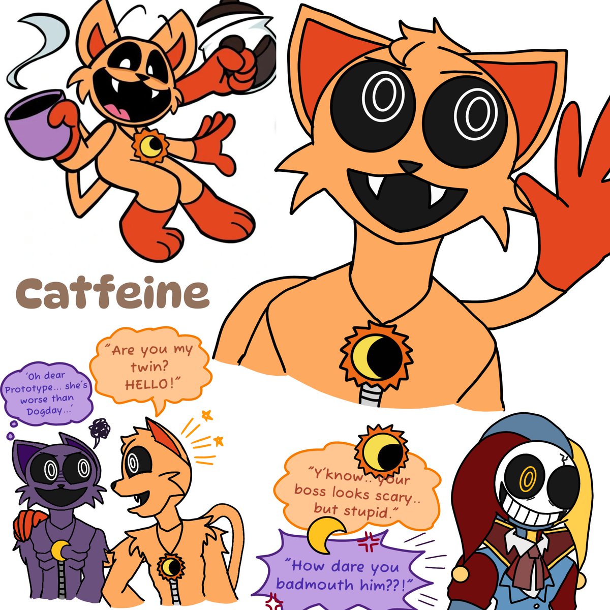 Yuna_Funtime's tweet photo. Another cat it seems... (Prototype, Catnap, Catfeine) 
#poppyplaytime #prototype1006 #catnap #smilingcritters #frowningcritters #myart #catfeine #poppyplaytimechapter5 https://t.co/Rb1izoQhda