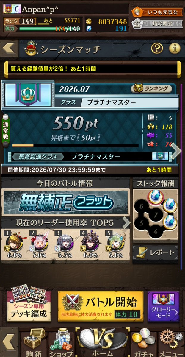 Anpan_kw's tweet photo. 最近モチベが無さすぎて久しぶりにプラチナで終わってしまった。自分が何も考えないで勝ちたいという思いが出てきてからモチベが無くなったのでどんどんドパガキになってきていると感じました。 https://t.co/KTOXwZD1TN