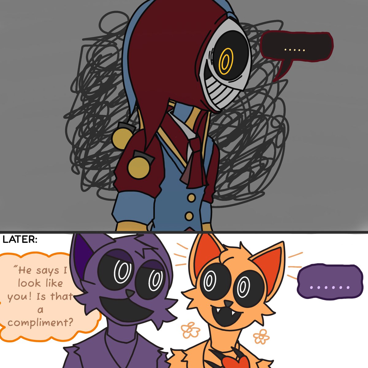 Yuna_Funtime's tweet photo. Another cat it seems... (Prototype, Catnap, Catfeine) 
#poppyplaytime #prototype1006 #catnap #smilingcritters #frowningcritters #myart #catfeine #poppyplaytimechapter5 https://t.co/Rb1izoQhda