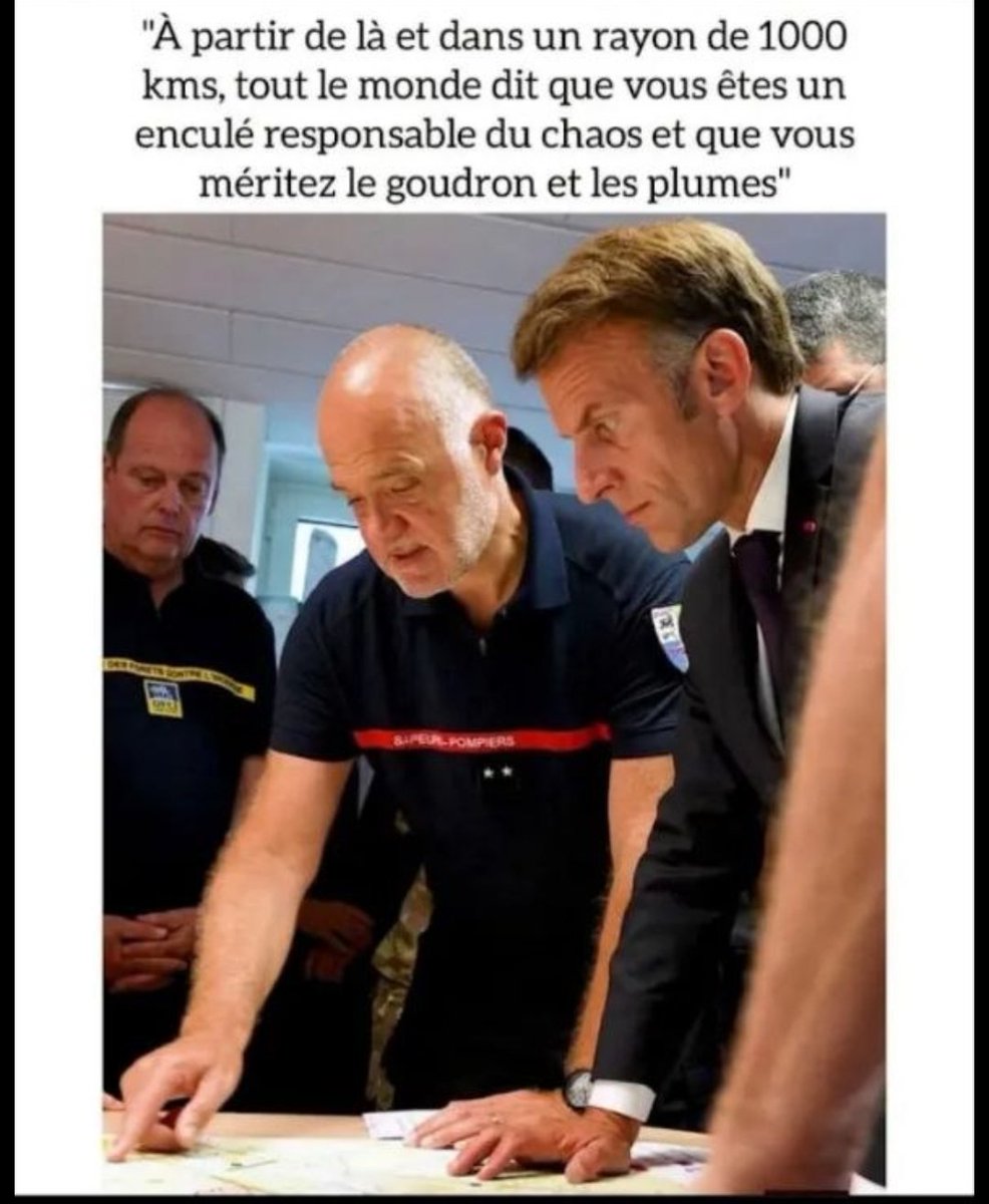 One_Peace_17's tweet photo. Voici le vrai message des pompiers delivré à Macron ses sources, le poudré illégitime ! ! https://t.co/jzrAtaSkYU