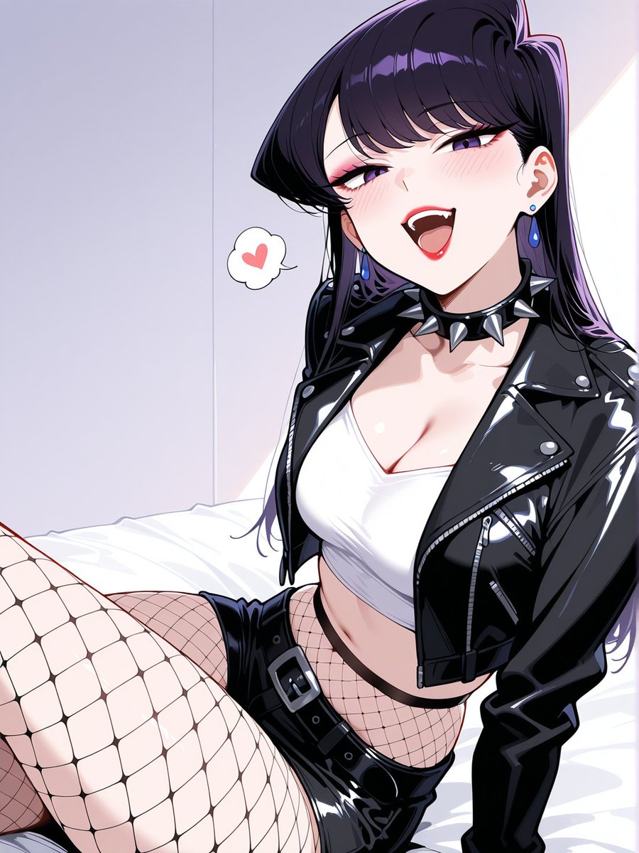 IAngelVX's tweet photo. "Punk Komi" 🔥
#KomiSan #KomiCantCommunicate #PunkStyle #LeatherJacket #KomiFanart #RockVibes https://t.co/L6lJoZjSue