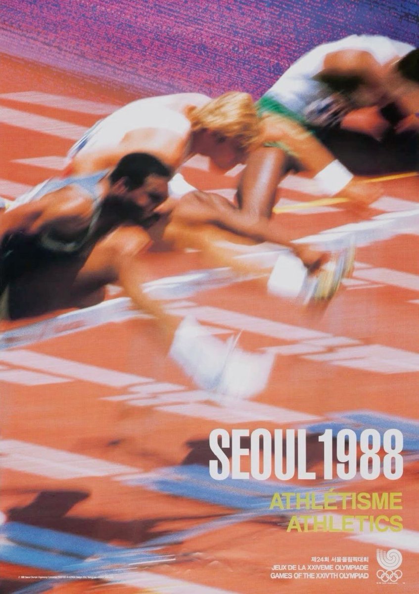 luusssso's tweet photo. Beautiful motion blur photographs from the official posters of the 1988 Seoul Summer Olympics https://t.co/LwH5zcX4T6