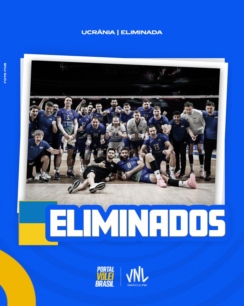 portal_volei's tweet photo. ❎ ELIMINADOS! A Seleção Masculina da Ucrânia está fora da VNL Masculina 2026. Os ucranianos encerram a sua participação após uma derrota para a Polônia por 3x1 🇺🇦 https://t.co/RafMK4b7eq