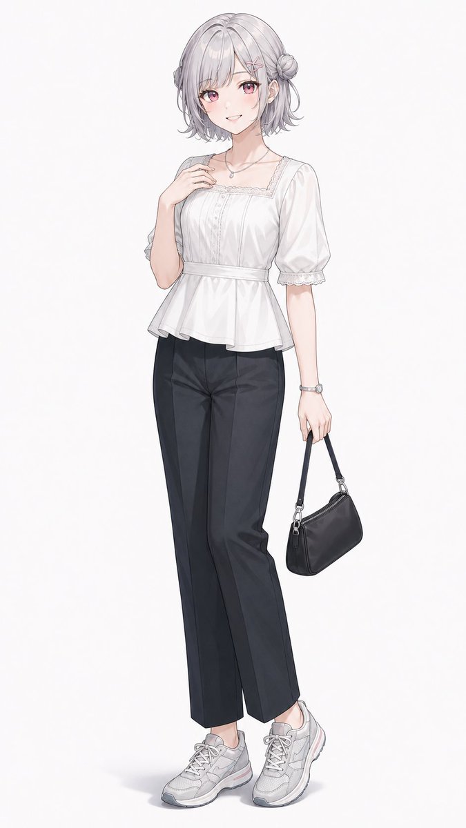 Silver-Haired Anime Fashion Girl
