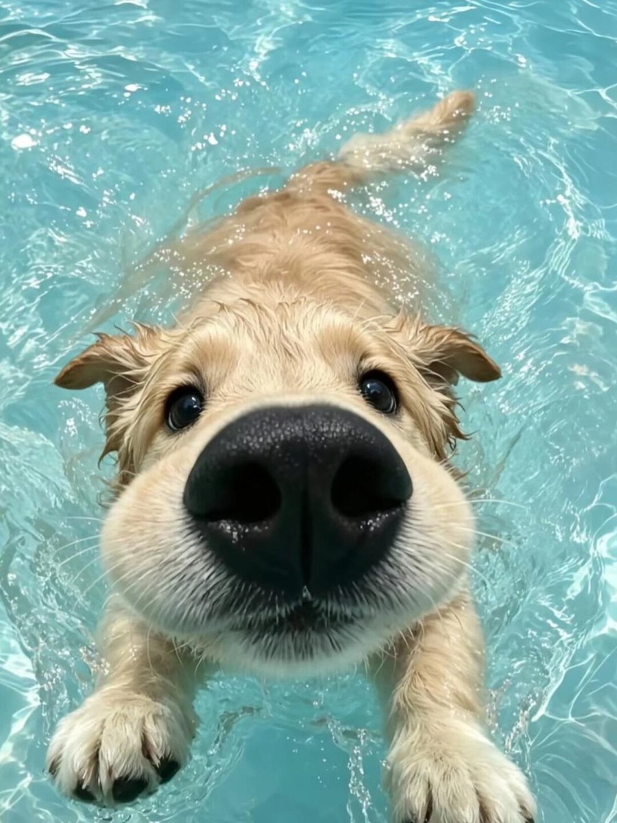 dogssaveworld's tweet photo. Wet face full of happiness ✨ https://t.co/1ioA333Aee