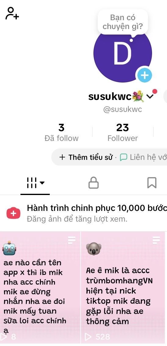 susukwc's tweet photo. Acc tik top mới của mik ae vô ủng hộ với ạ https://t.co/17NHmVXfKn