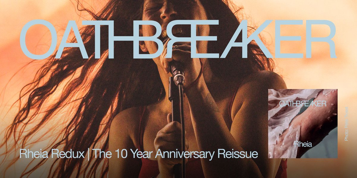 deathwishinc's tweet photo. Oathbreaker "Rheia (Redux)" out now
Music &amp; Merch: https://t.co/2mLudR6OlP

"Rheia (Redux)" is the 2026 remaster of their genre defining album. Helmed by Jack Shirley (Deafheaven), 'Rheia' stands as the turning point, where OB began pushing beyond the boundaries of heavy music. https://t.co/eA7mXAqbIK