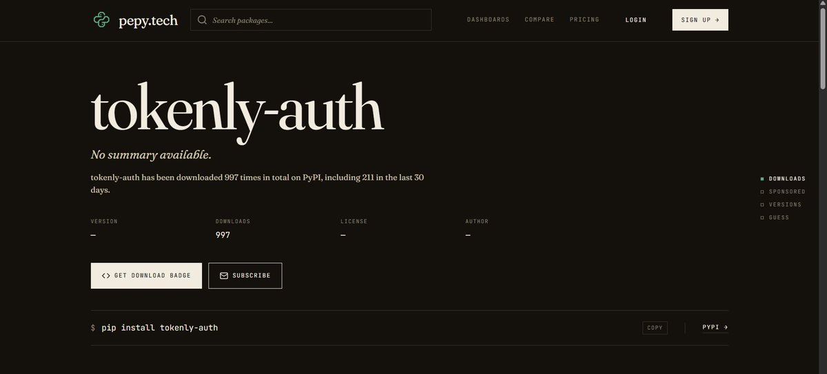 err0rgod's tweet photo. Only 3 more to complete 1k users of tokenly-auth.

!pip install tokenly-auth https://t.co/ohaylpaYzq