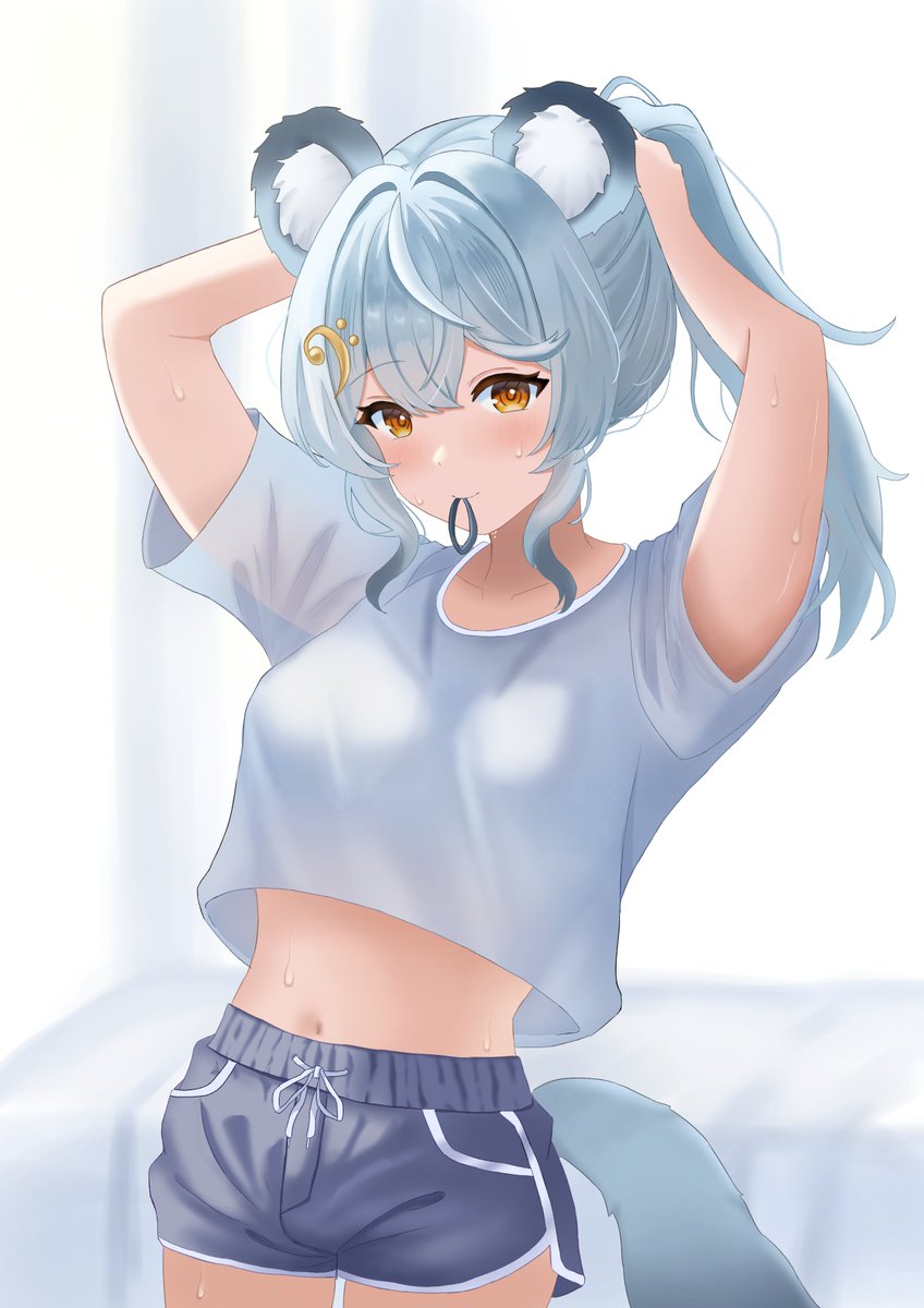 YeiB_'s tweet photo. ：呼～運動完有點熱
#Reipaint https://t.co/9cbCaSN6kr