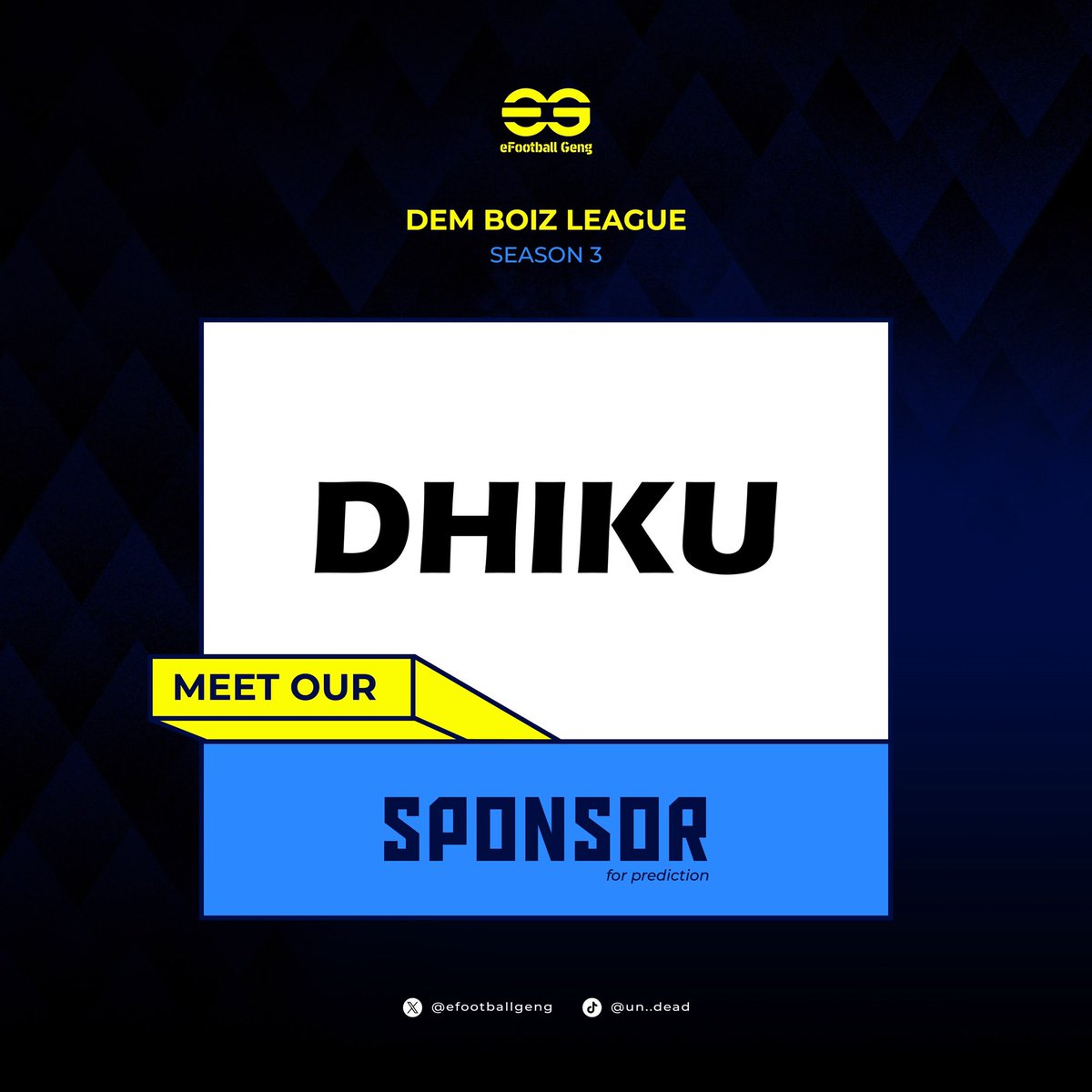 efootballgeng's tweet photo. Meet Our Sponsors!

A big thank you to the amazing brands and individuals supporting DemBoiz League Season 3. We truly appreciate your trust and support.

If you’d like to support the league or partner with us for this season and future seasons, feel free to send us a DM. https://t.co/Zohwg3Er0c
