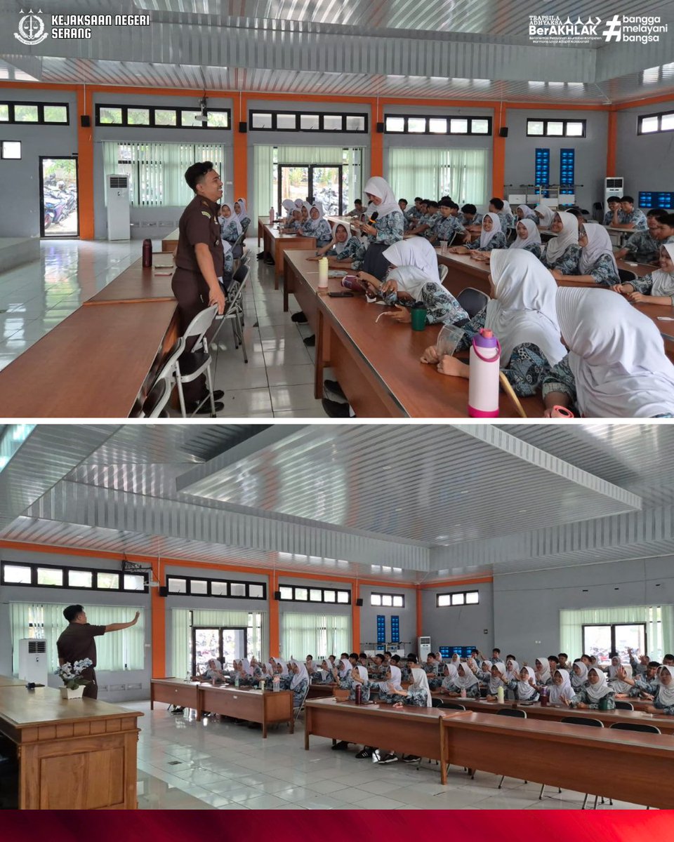 kejariserang's tweet photo. Kamis 30 Juli 2026, Bidang Intelijen Kejaksaan Negeri Serang melaksanakan kegiatan Penyuluhan Hukum Program Jaksa Masuk Sekolah (JMS) di SMA Negeri 2 Kota Serang, yang diikuti oleh perwakilan siswa/i kelas XII dengan mengangkat tema Cyber Bullying. https://t.co/kLNAZ5bjtr
