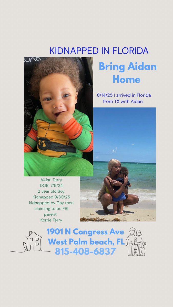 KorrieTerry's tweet photo. I have a lot to do and they are holding me up keeping my child harbored. He need to be returned to me now so that we can go home. Florida was never home and we are not from here. We are from Illinois. I don’t know anyone here I don’t have any friends. @pbcgov https://t.co/CNAvoNkJkS