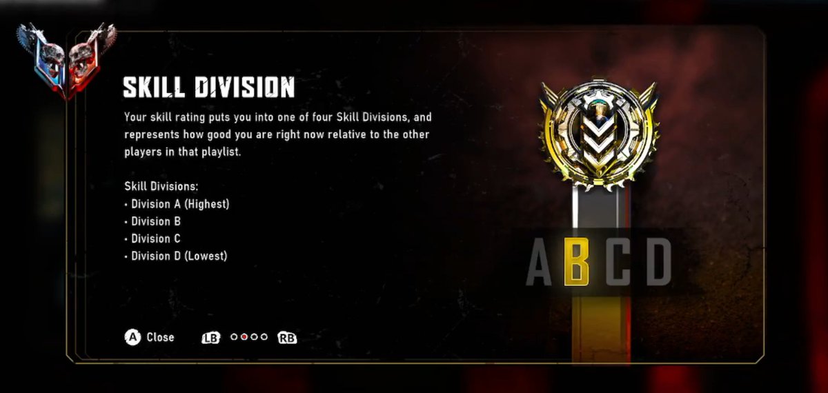 SHiNExTiME's tweet photo. 🏆 A closer look at the new Skill Division system in Gears of War: E-Day.

Your Skill Rating determines which of the four Skill Divisions you'll compete in within each playlist, placing you with players of a similar skill level.

Skill Divisions:
🥇 Division A (Highest)
🥈 Division B
🥉 Division C
🎯 Division D (Lowest)

📈 You'll complete 3 placement matches before receiving your initial Skill Division, with your rank adjusting as you continue to compete.

I really like the simplicity of this system. It's easy to understand, transparent, and keeps the focus where it belongs --> earning your rank through performance.

What Skill Division are you aiming for on Day 1? 👀
#GearsofWar #EDay #Xbox