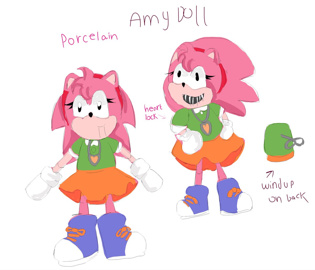 polluxva's tweet photo. Amy doll (my iteration since she does appear in Sonic mania with an extremely minor role) #execommunity #exe  #exeoc https://t.co/S0p9QGfdvy