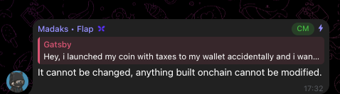 401kbnb's tweet photo. Support said it can't be changed, so from now on I'll use the fees for buybacks and burns instead.

It will be equivalent to dividends for holders. https://t.co/vIng7SG50X