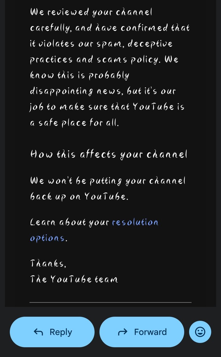 johnfranciscan4's tweet photo. Hi @TeamYouTube ,

I'm respectfully requesting a human review of my channel termination. My appeal was denied, but I'm still confused because I don't understand what specific activity violated the Spam, Deceptive Practices, and Scams policy. https://t.co/nn4yxYVZ1y