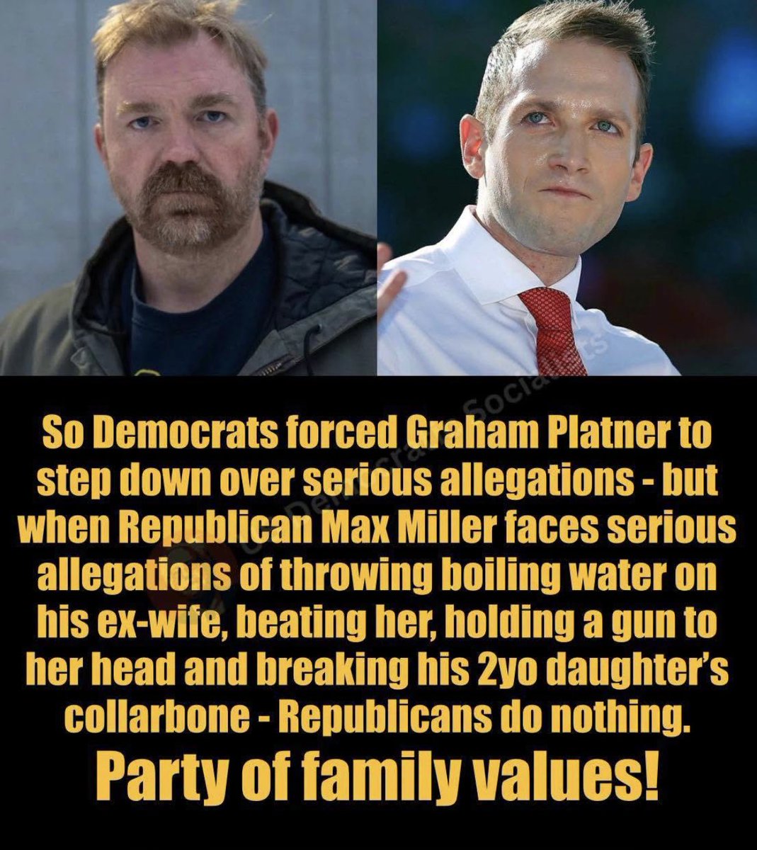 AnnieForTruth's tweet photo. The Republicans are not the party of family values. They are the party that supports liars, cheaters, woman beaters &amp; pedophiles! Where is your outrage regarding Max Miller who beat his wife, threatened her with a gun and broke his daughter’s collarbone? 🤬 Grow a f^cking pair! https://t.co/BP62sEVDCN