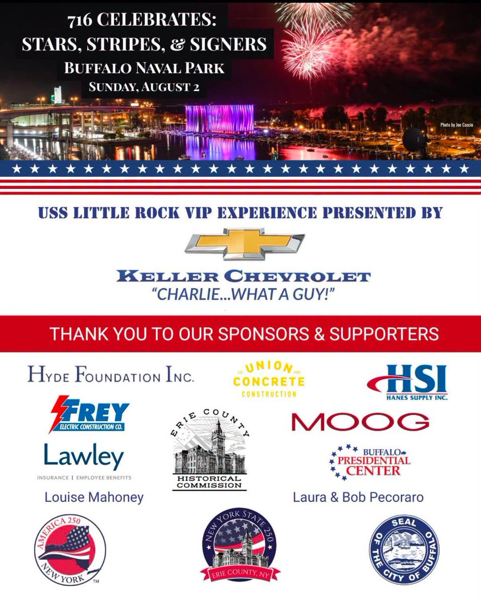 FreyElectric's tweet photo. 🇺🇸 We're proud to support this incredible community event at the Buffalo and Erie County Naval and Military Park.

Info: https://t.co/9E8UM5Bvm9 https://t.co/pGJv2RqLC3