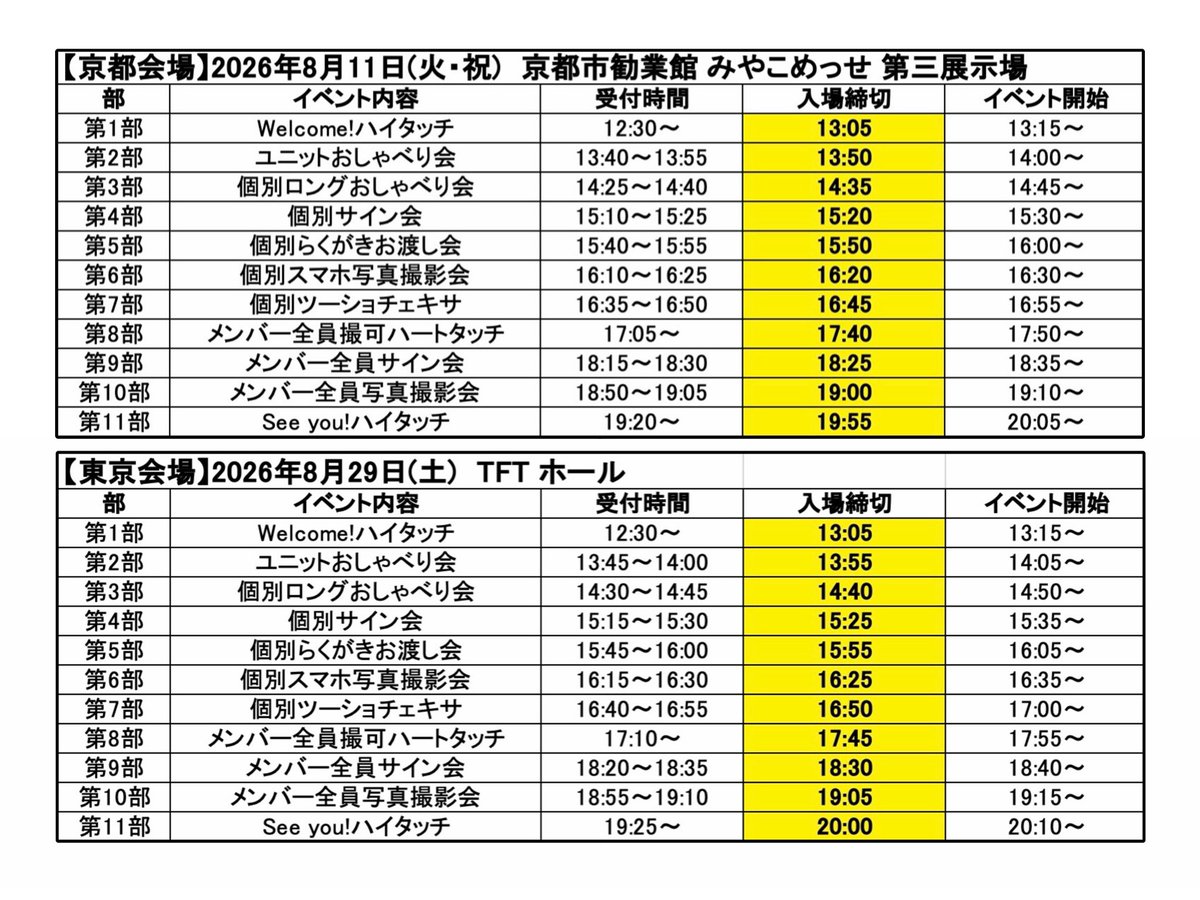 0925_kyosuke's tweet photo. aoen 『ハジマリCOLOR』オフラインイベント　
1日のスケジュール 🌈⭐️

【京都】8/11(火・祝)
京都市勧業館 みやこめっせ 第三展示場

【東京】8/29(土)
TFTホール
#aoen #アオエン #aoen_ハジマリCOLOR オフイベ 時間 予定 https://t.co/cGSwSvXmkS
