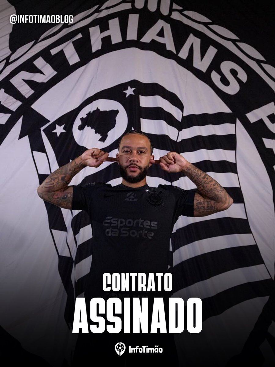 InfoTimaoBlog's tweet photo. 🚨 Memphis Depay assina novo contrato com o Corinthians

As partes trocaram as minutas e concluíram a assinatura do novo vínculo na noite da última quarta-feira.

O contrato é válido por dois anos, com renovação automática por mais uma temporada mediante metas.

Memphis é esperado em São Paulo. A expectativa é que acompanhe o duelo contra o Athletico e realize os exames médicos de praxe nesta sexta-feira.

Agora, o Corinthians corre contra o tempo para registrar o novo contrato na CBF até amanhã e evitar depender da suspensão do transfer ban.

E aí, Fiel: aprovou a renovação? O que espera de Memphis nos próximos anos?

#corinthians #vaicorinthians #sccp #timão #coringão #memphisdepay