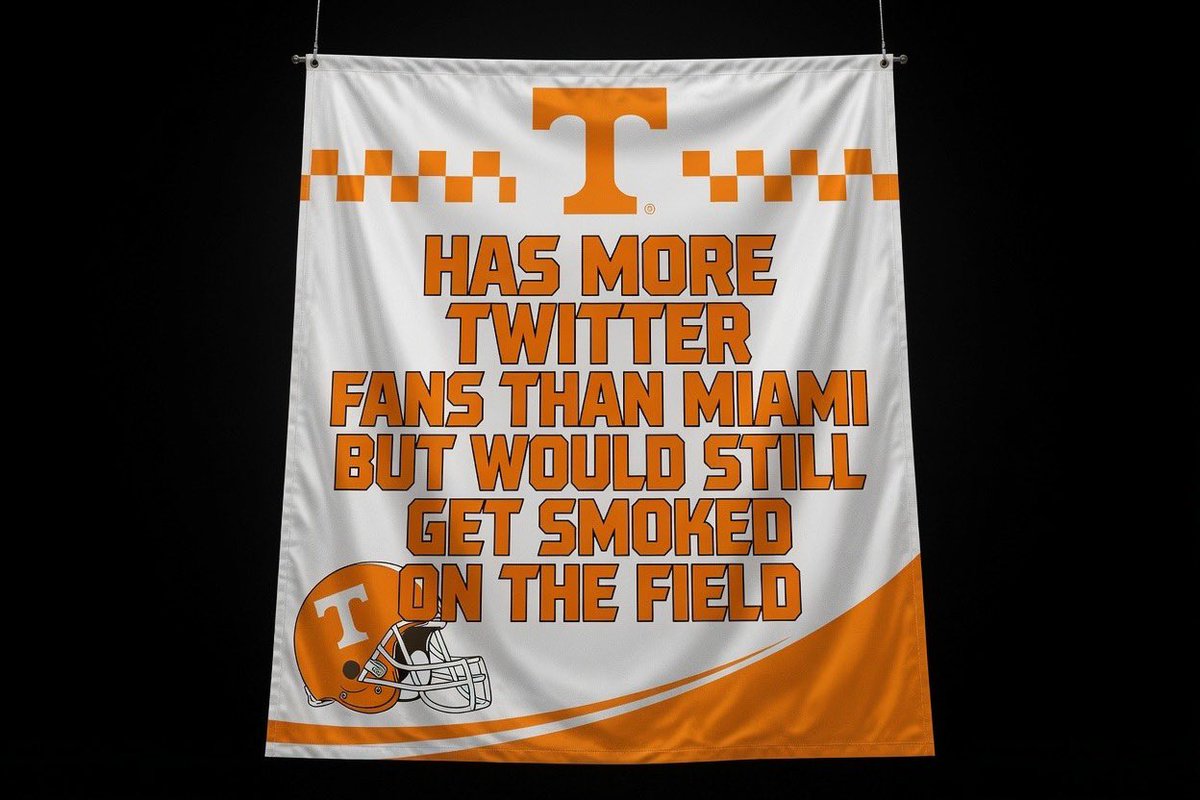 MiamiSpillane's tweet photo. @ClasslessVol @THEKingBuckeye Hang the banner!

You Tennessee fans are starving for relevance but it will never come because you are poverty https://t.co/iXnDe7TXxF
