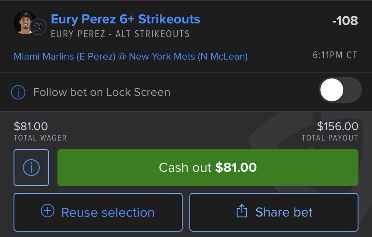 ProfitDawg's tweet photo. Eury Perez Strikeout Ladder 

7 Ks < 8 Ks < 9 Ks

Pairing this with Ryan Weathers 8 &amp; 9 Ks for my parlay of the day as well, no time for a write up today very busy but if your tailing with me good luck🍻 https://t.co/bfHz3LXHjV