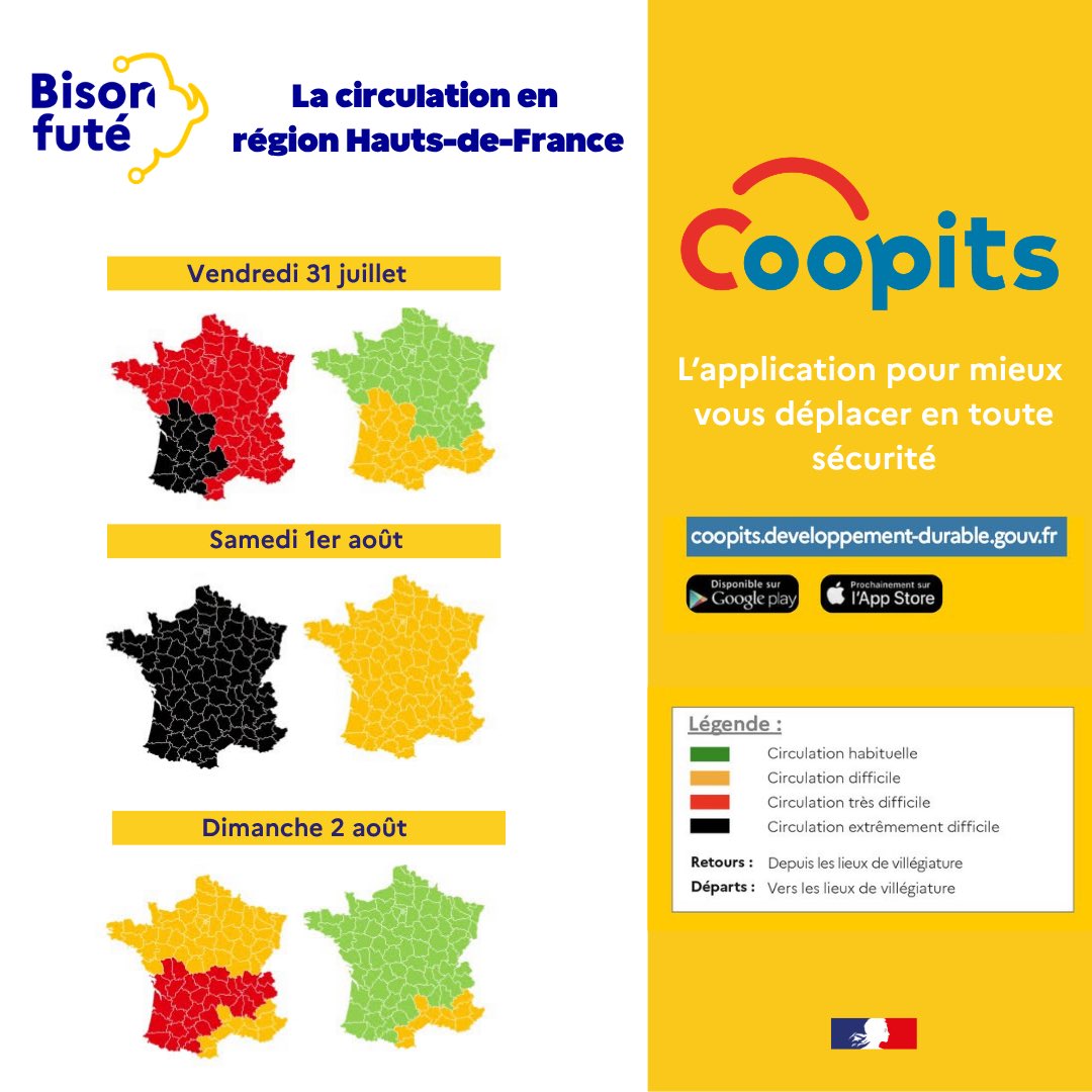 Image de Préfecture de la région Hauts-de-France et du Nord - #SécuritéRoutière
🚗 Premier grand week-end de chassé-croisé des vacances : les routes des Hauts-de