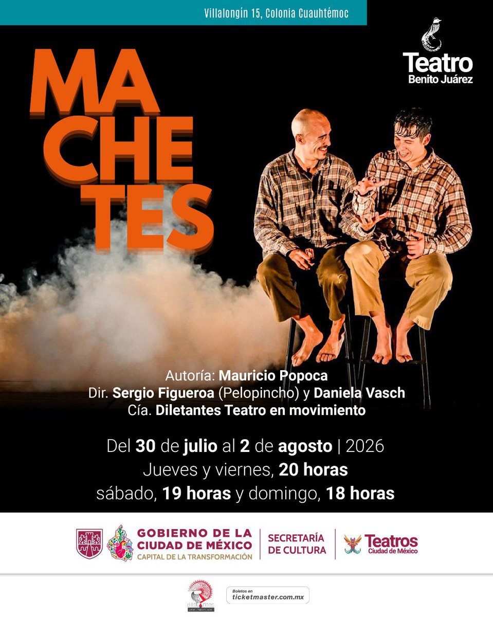 artes_promo's tweet photo. Machetes 
Pases dobles para jueves o viernes 8 p.m sábado 7 p.m y domingo 6 p.m teatro Benito Juárez

1 retwittear 
2 nombre completo y día 
3 a quién vas a invitar?
4 compartir fotos del evento 
5 los que tengan ❤️ media hora antes en taquilla y ganaron en #Promo_Artes https://t.co/AgDVXH35yJ