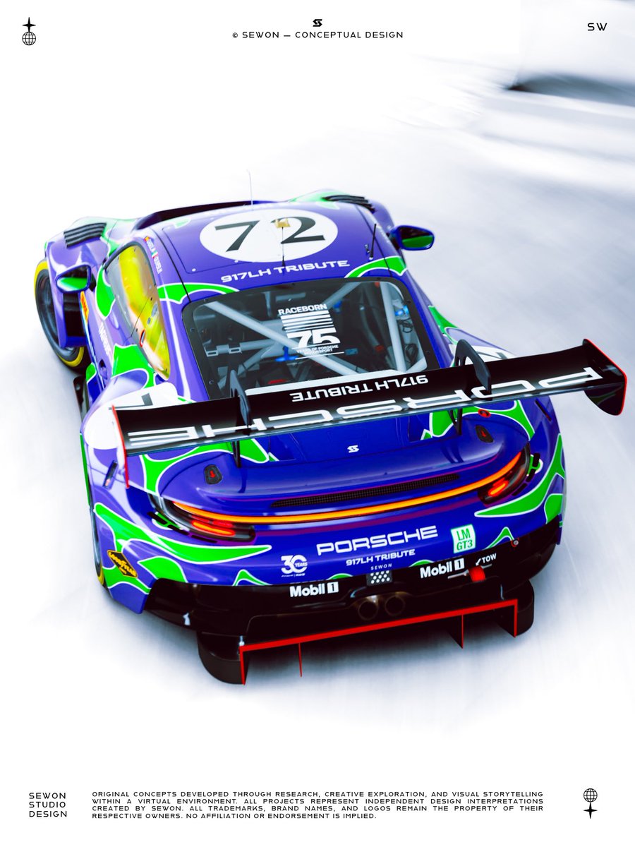 sewonstudio's tweet photo. Design Title: Porsche 917LH Tribute. 
Game: @thegranturismo 

Available for Download.
Tag me if you recreate it I love seeing your versions.

#GT7 #RacingLivery #MotorsportDesign #CarArt #SimRacing #LiveryArtist #gt3 #porsche https://t.co/Vp21X5gPju