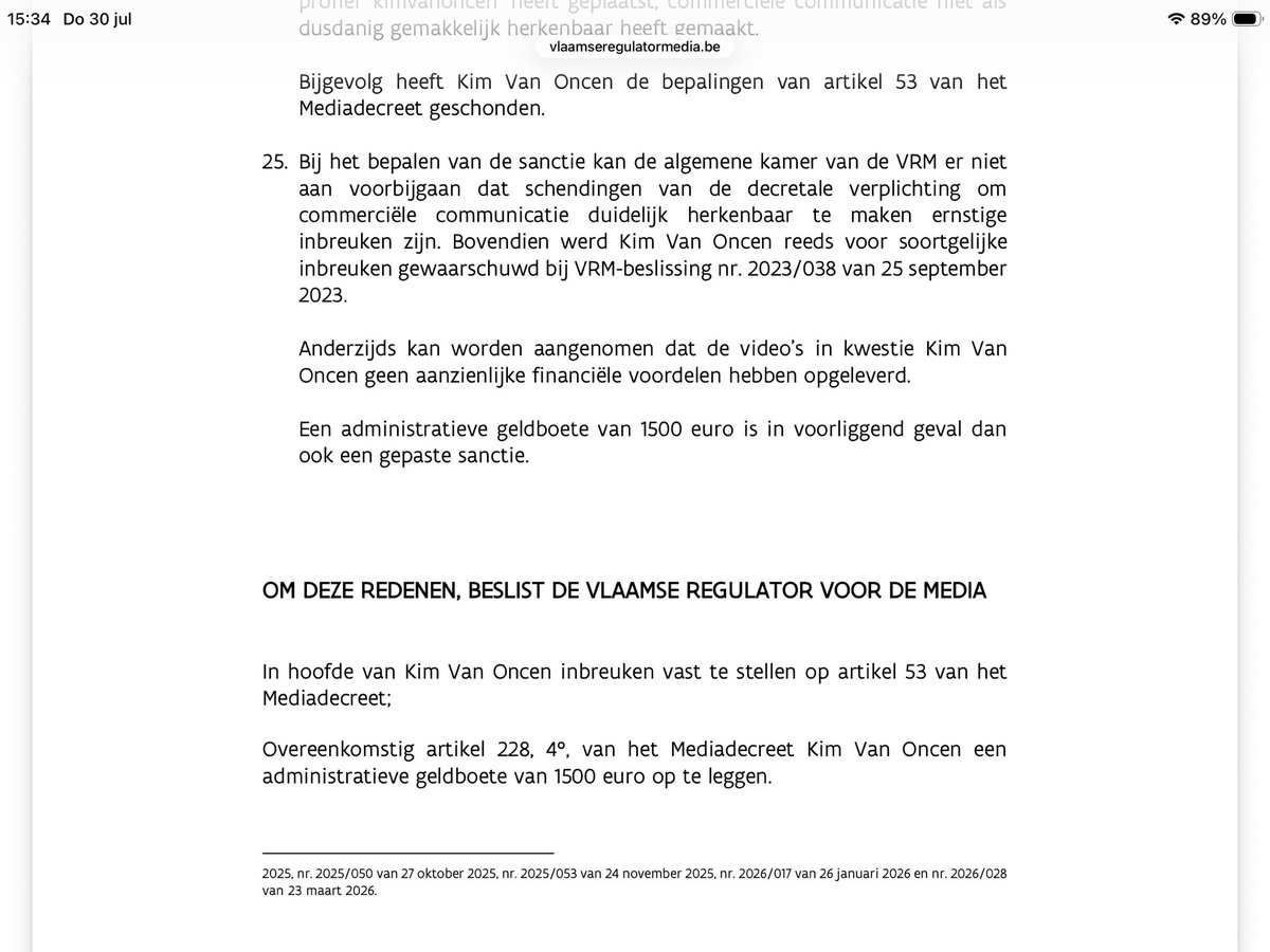 lennycant's tweet photo. Boete voor content creator Kim Van Oncen van 1.500 euro - niet duidelijk herkenbaar maken van commerciële communicatie. #reclame #influencer #socialmedia #advertising #vrtnws #hln https://t.co/Y1XtAicaPF https://t.co/vDWdxT4P0E