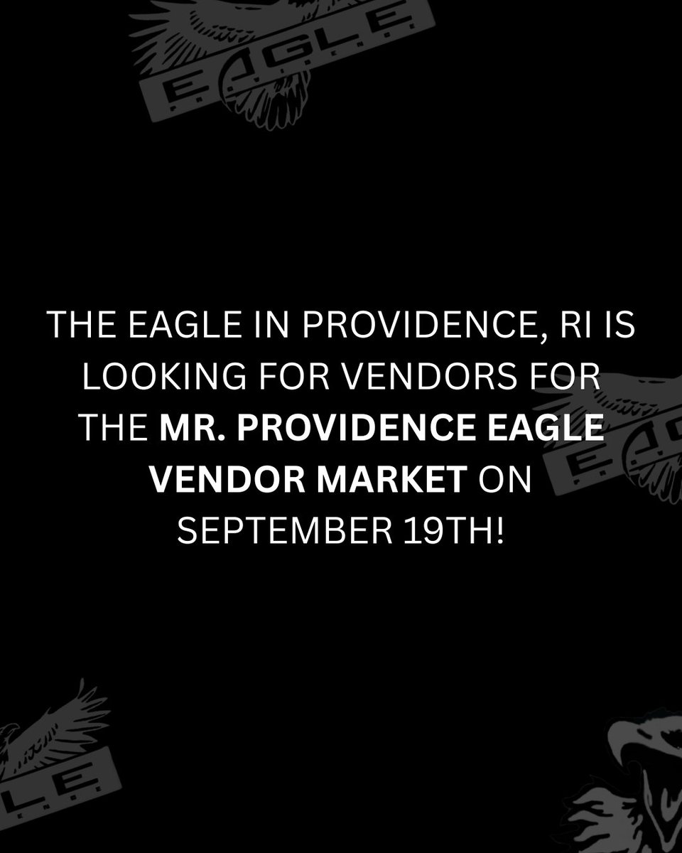eaglepvd's tweet photo. Here’s what’s happening at the Eagle in Providence, RI the rest of the week! And as we gear up for Mr. Providence Eagle weekend, we’re looking for vendors for our brand-new vendor market. Interested? Send us a DM!  

😈   

Follow us here on X for all the news, updates, and events.    

Our links:  
Bar: https://t.co/rJ1pisL5Ni
Bathhouse: https://t.co/52GFILyumk   

Our addresses:  
124 Snow St  
257 Weybosset St    

THE EAGLE IN PROVIDENCE RI