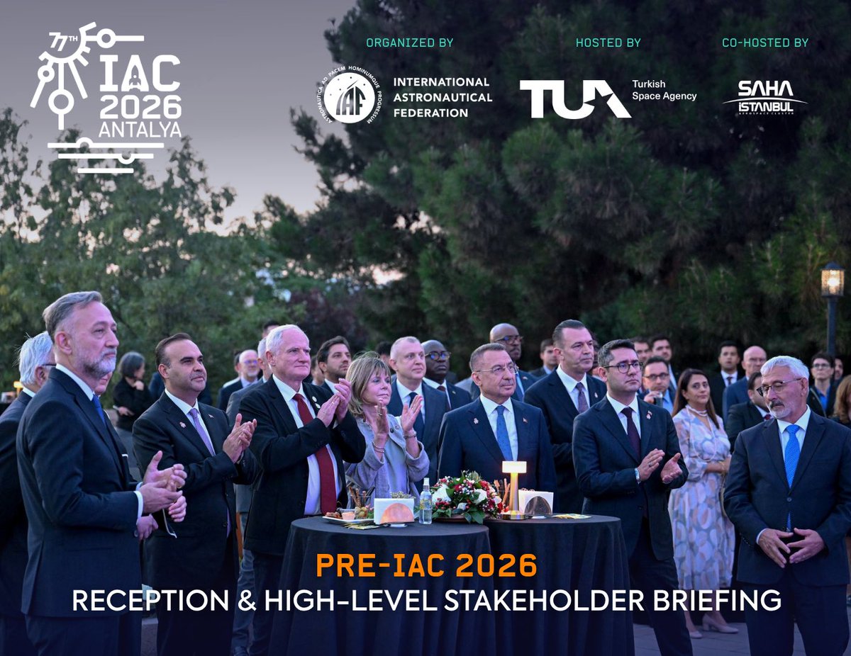 iafastro's tweet photo. On 28 July 2026, the IAF participated in the Pre-IAC 2026 Reception and High-Level Stakeholder Briefing organized by the Ministry of Industry and Technology of the Republic of Türkiye at the Ethnography Museum in Ankara, as part of the preparations for the IAC 2026. 🚀✨ https://t.co/44v0F4BlyK