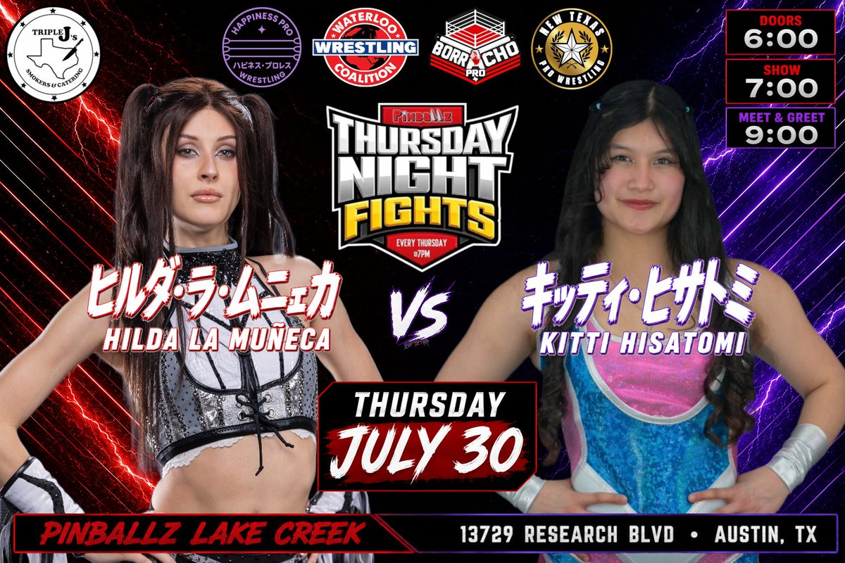 HappinessProW's tweet photo. We're so happy it's show day! Check out this great lineup of matches!!! (main event in the comments)

@waterloowresco @BorrachoProATX @NewTexasPW   

Limited Tickets still available
https://t.co/ijX3G2NCxJ https://t.co/OLGnRFPrDu